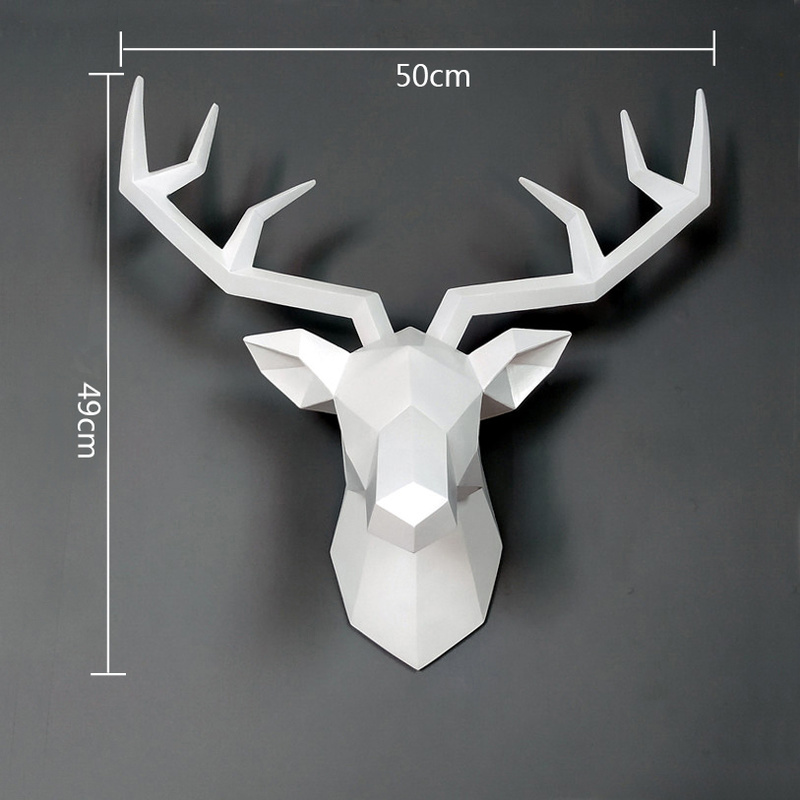 3D Deer Head Statue Decor Abst - مراجعة Abstract Sculpture Resin وسعره