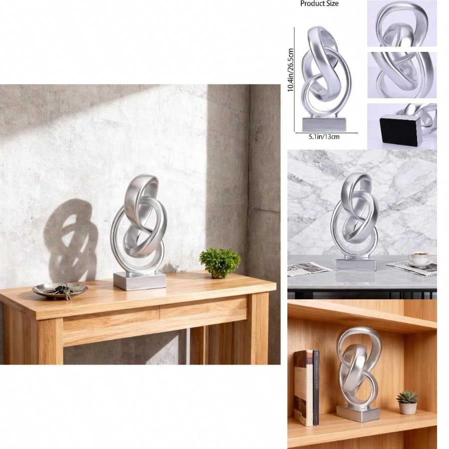 Abstract Silver Knot Sculpture - مراجعة Abstract Sculpture Resin وسعره