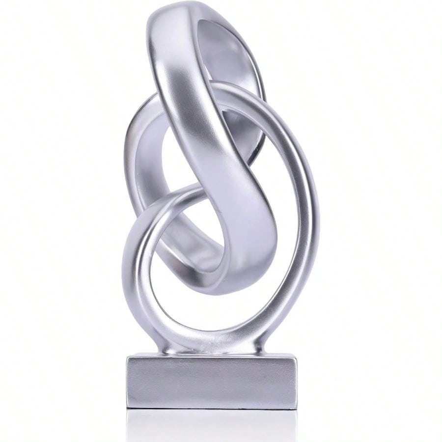 Abstract Silver Knot Sculpture - مراجعة Abstract Sculpture Resin وسعره
