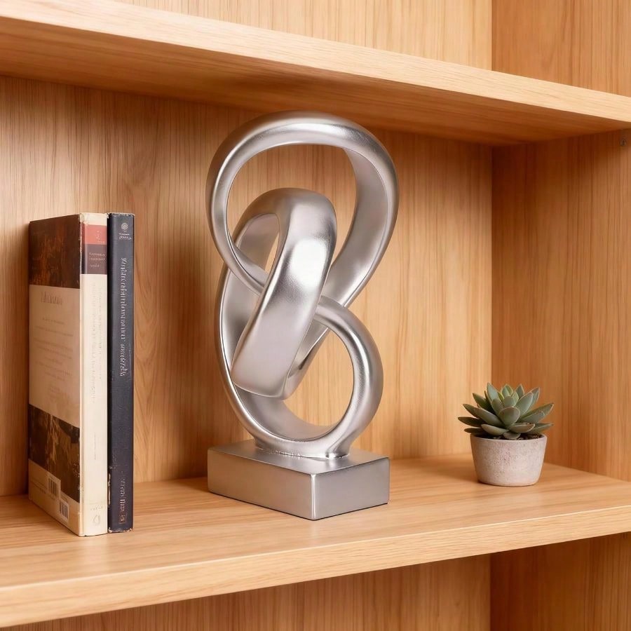 Abstract Silver Knot Sculpture - مراجعة Abstract Sculpture Resin وسعره