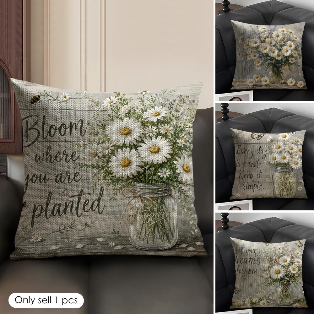 Spring Daisy Modern Style Cush - مراجعة Home Decor Modern Organic وسعره
