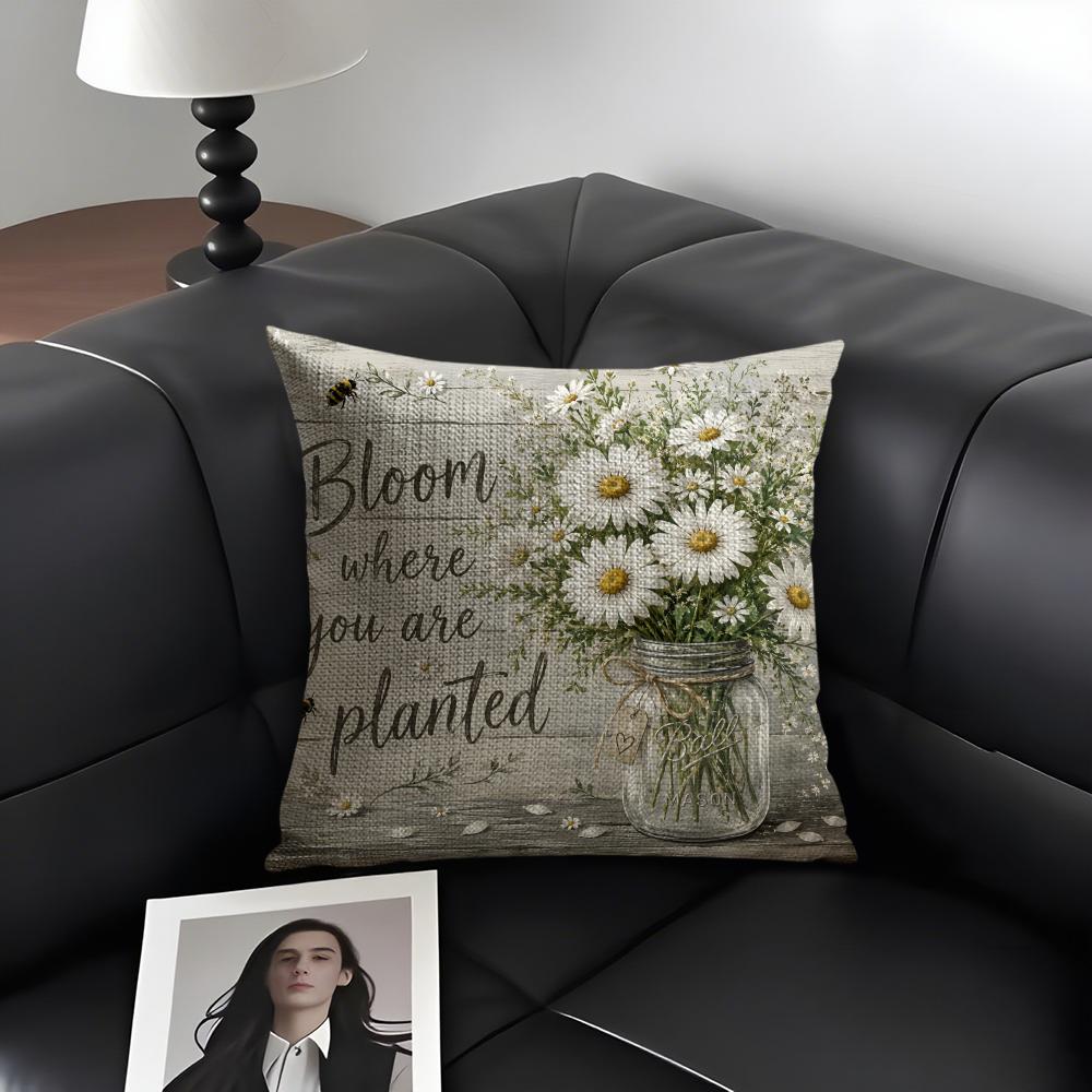 Spring Daisy Modern Style Cush - مراجعة Home Decor Modern Organic وسعره