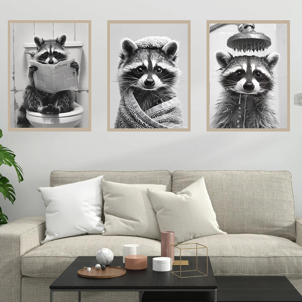 Cute Raccoon in the Toilet Fun - مراجعة Home Decor Essentials وسعره