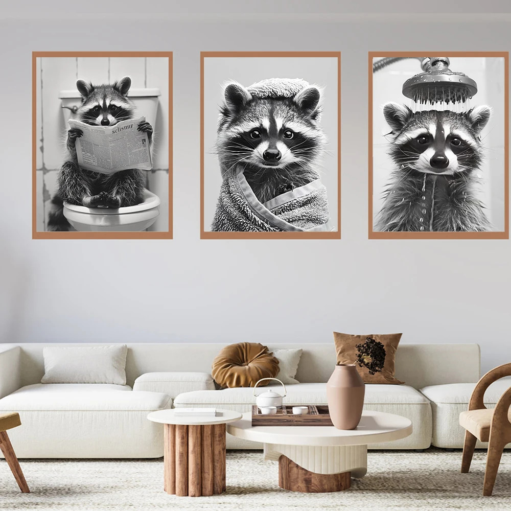 Cute Raccoon in the Toilet Fun - مراجعة Home Decor Essentials وسعره