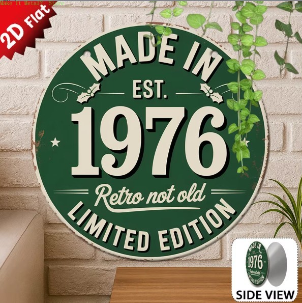 Made in 1976 Retro Not Old 2D  - مراجعة Home Decor Green وسعره