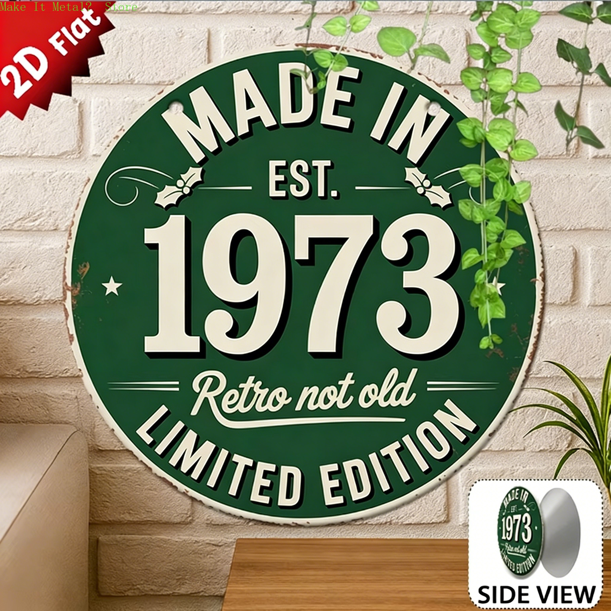 Made in 1976 Retro Not Old 2D  - مراجعة Home Decor Green وسعره