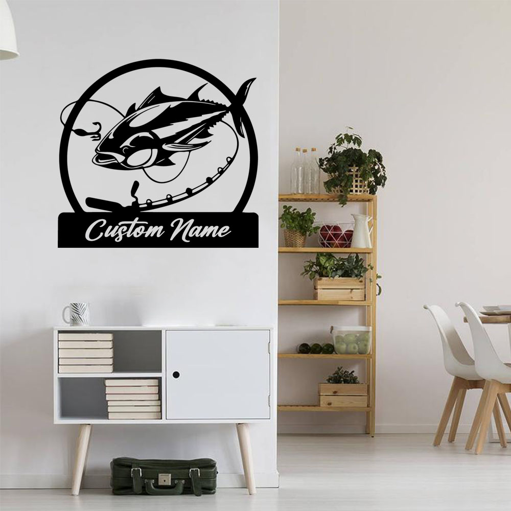 1PC Cool Fishing Custom Text W - مراجعة Home Decor Wallpaper وسعره