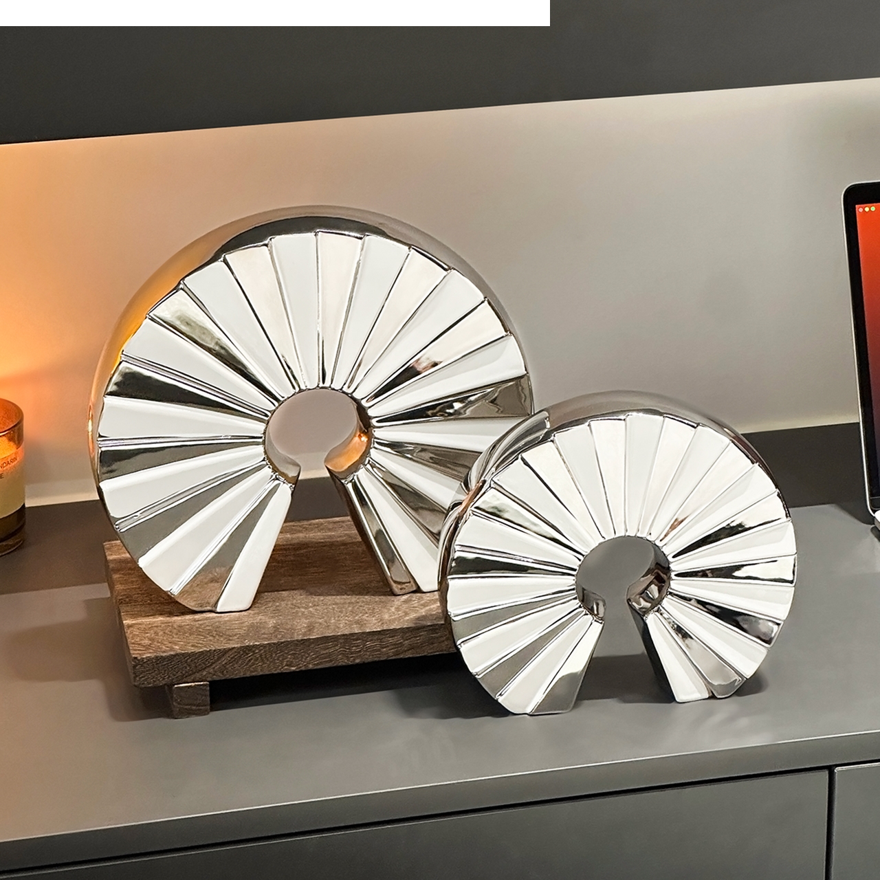 Ceramic Handicrafts Fan-shaped - مراجعة Home Decor Modern Organic وسعره