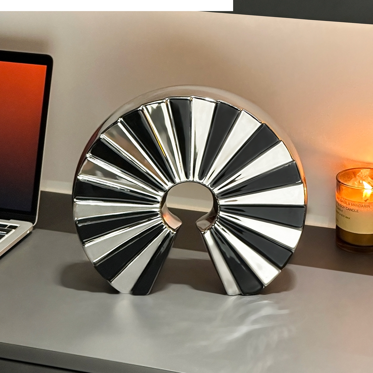 Ceramic Handicrafts Fan-shaped - مراجعة Home Decor Modern Organic وسعره