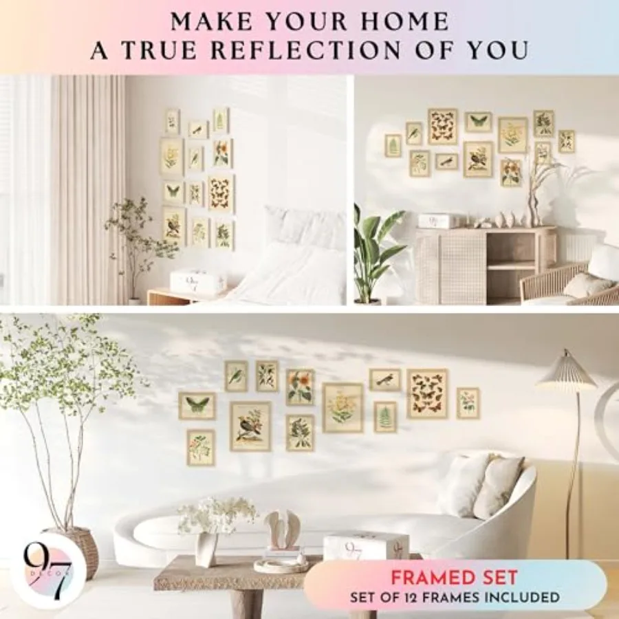 Vintage botanical prints wall  - مراجعة Home Decor Wallpaper وسعره