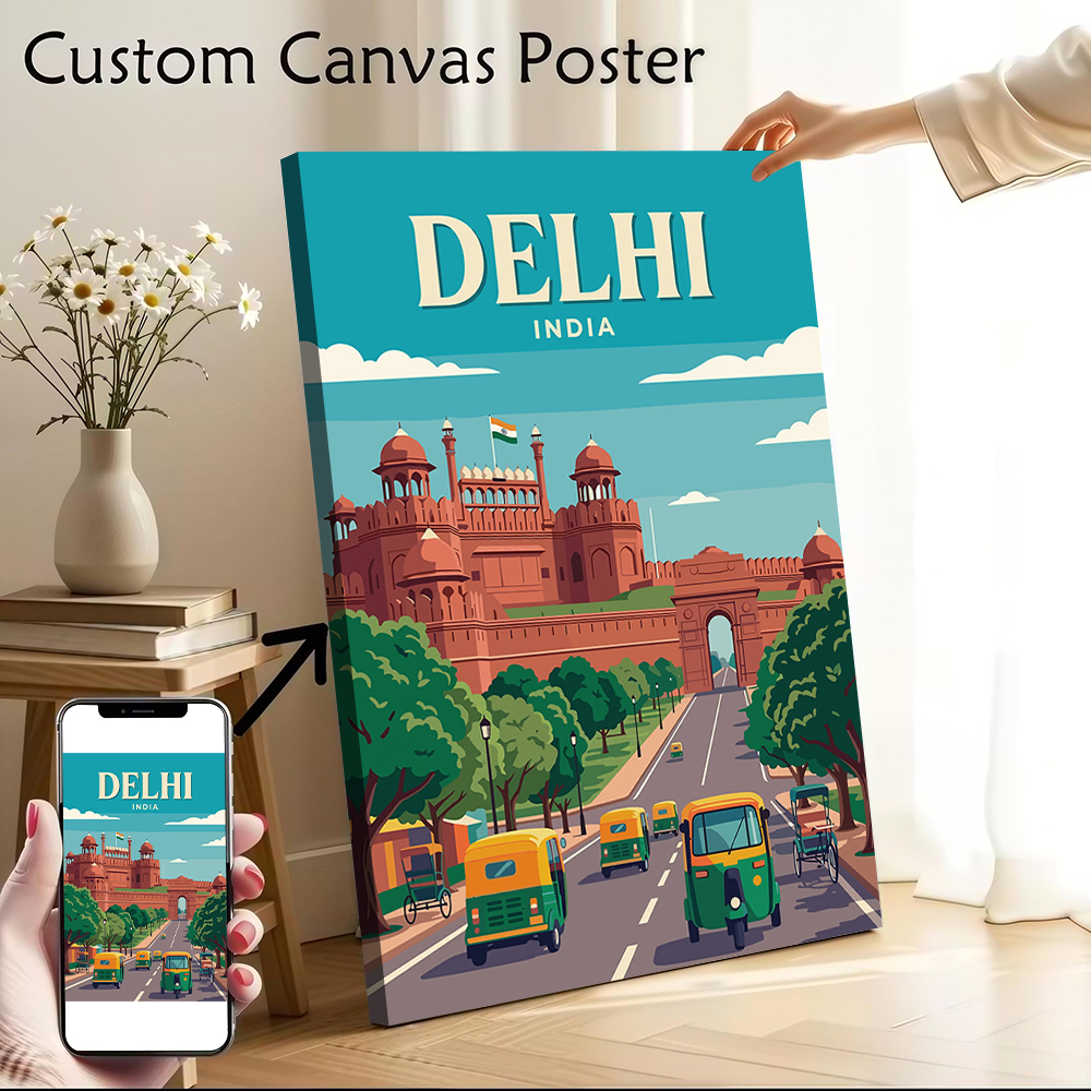 Delhi India Vintage Travel Can - مراجعة Home Decor Delhi وسعره