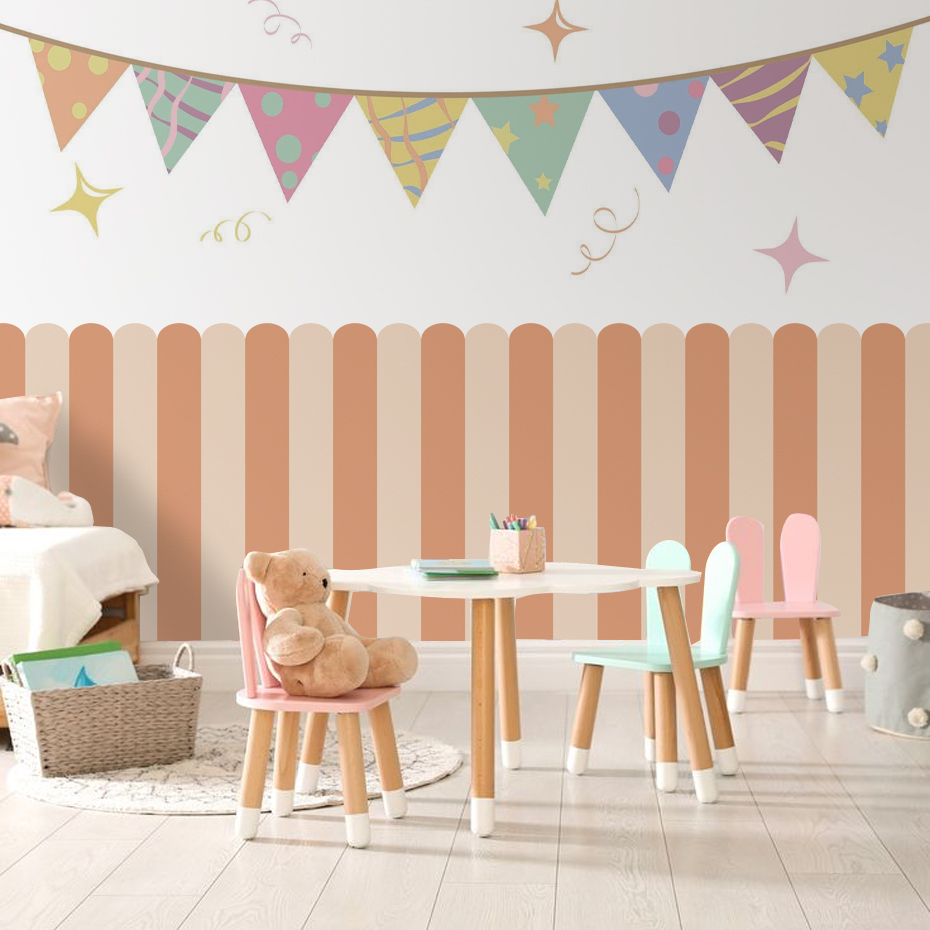 Multicolor Vertical Striped Ar - مراجعة Home Decor Wallpaper وسعره