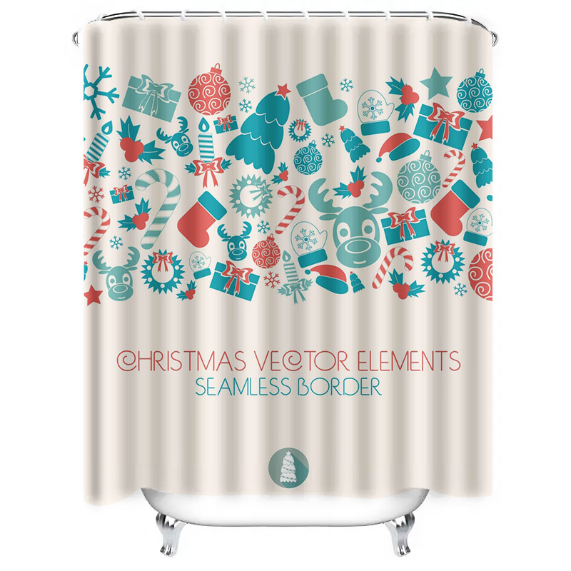 TU Christmas Shower Curtain Fe - مراجعة Home Xmas Decor Ideas وسعره