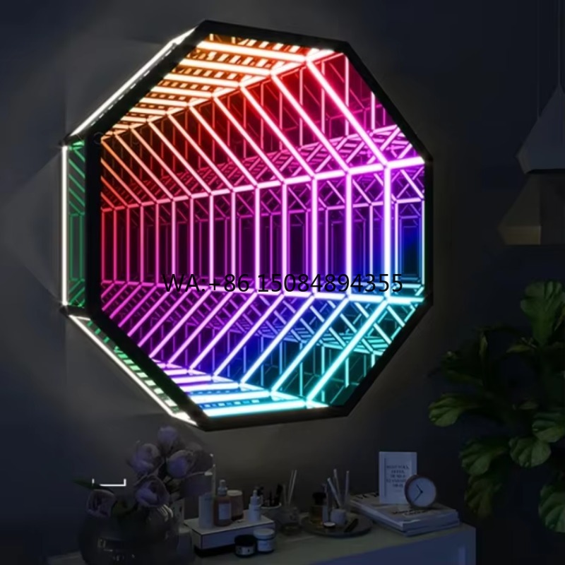 Octagon 3D Infinity Mirror Lig - مراجعة Home Decor Mirror وسعره