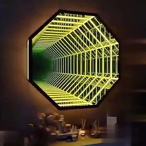 Octagon 3D Infinity Mirror Lig - مراجعة Home Decor Mirror وسعره