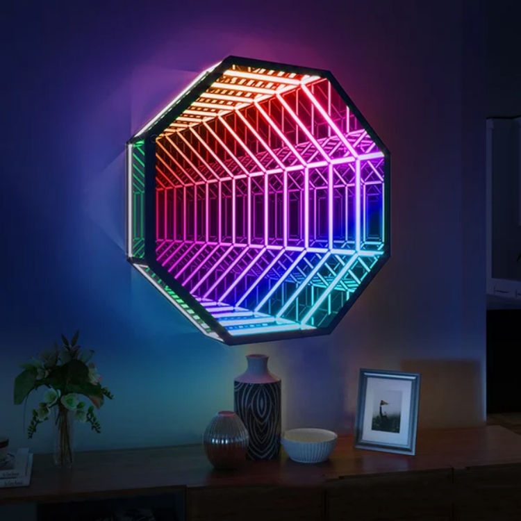 Octagon 3D Infinity Mirror Lig - مراجعة Home Decor Mirror وسعره