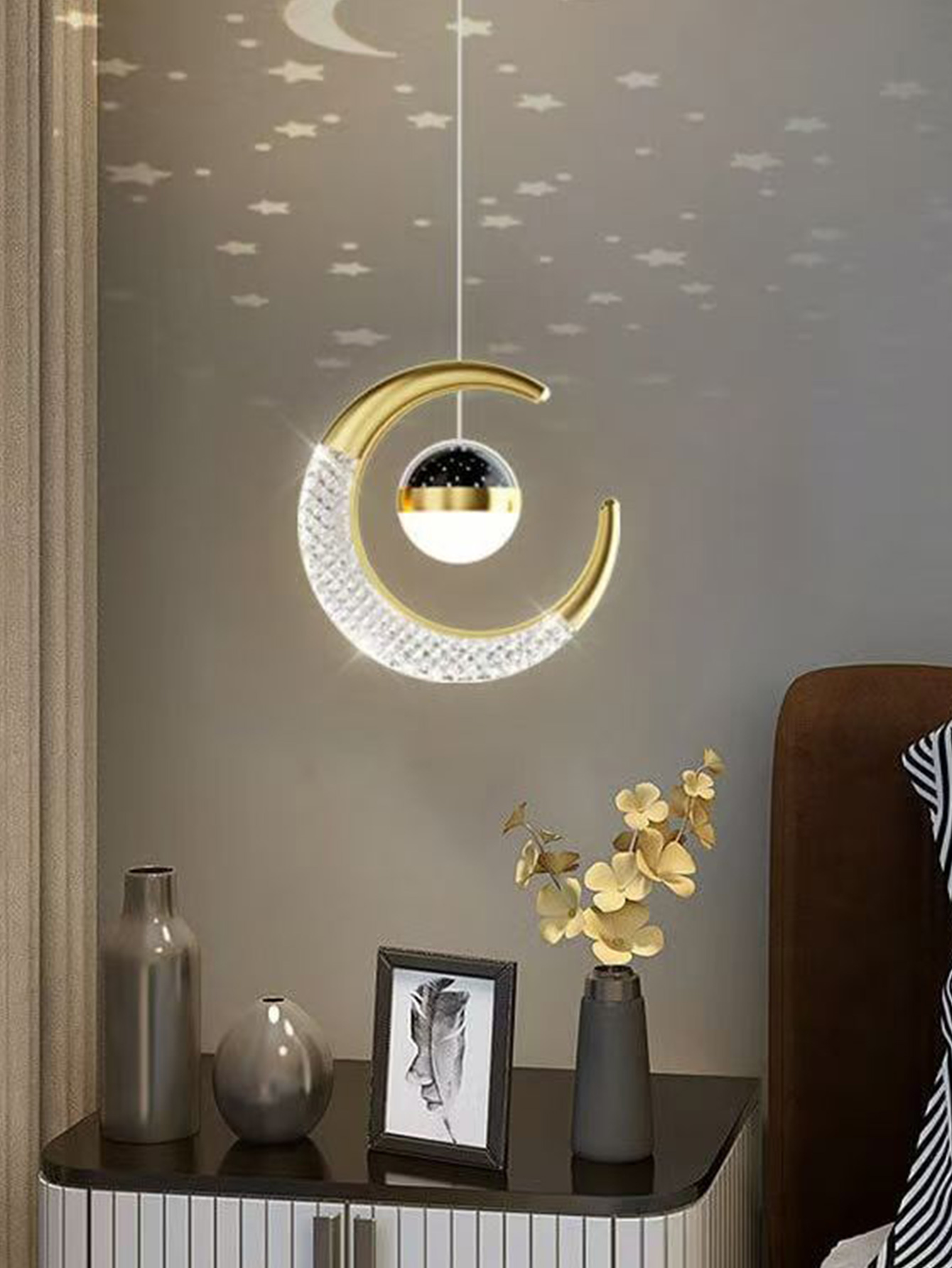 Creative led Ceiling Light wit - مراجعة Hanging Moon Lamp وسعره