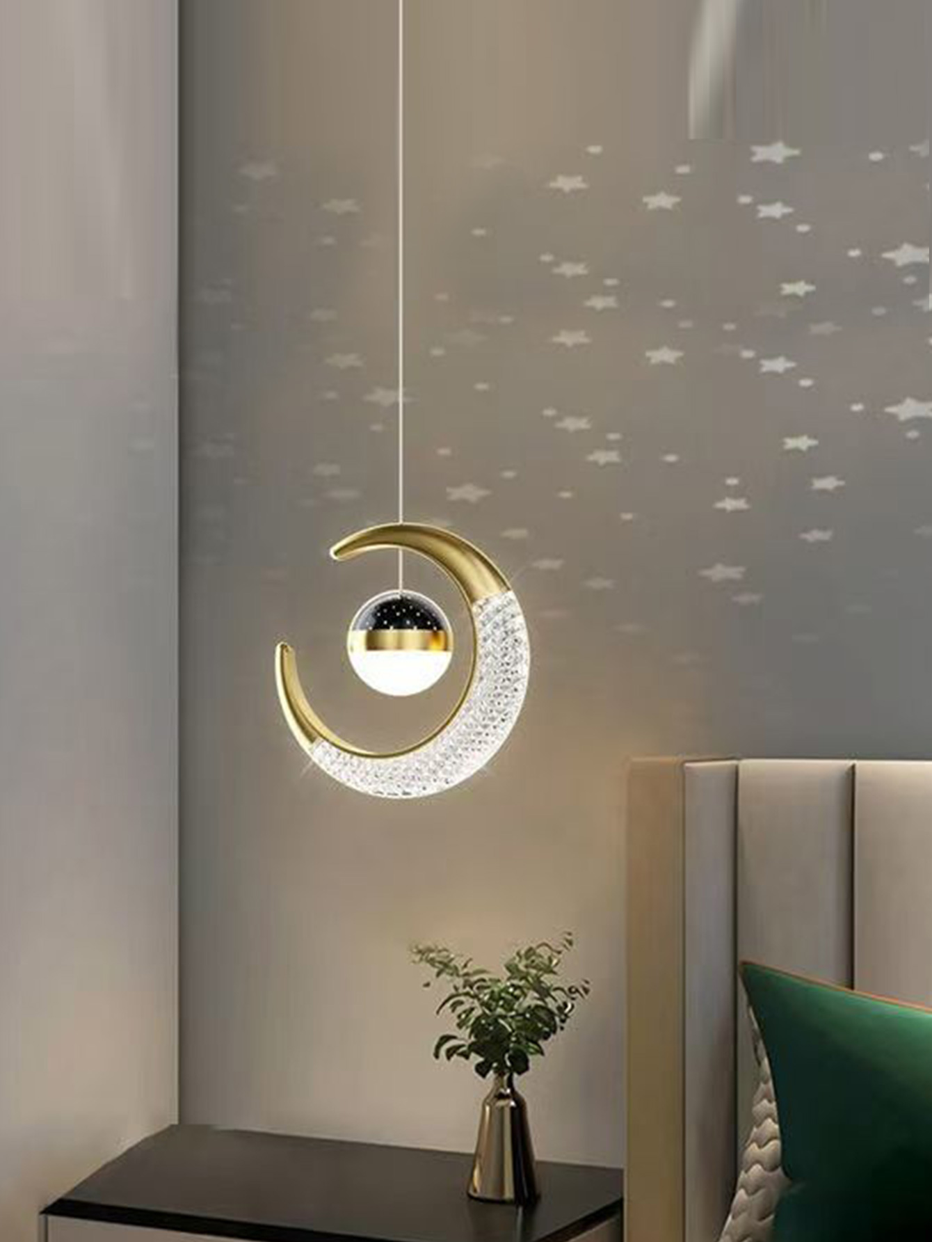 Creative led Ceiling Light wit - مراجعة Hanging Moon Lamp وسعره