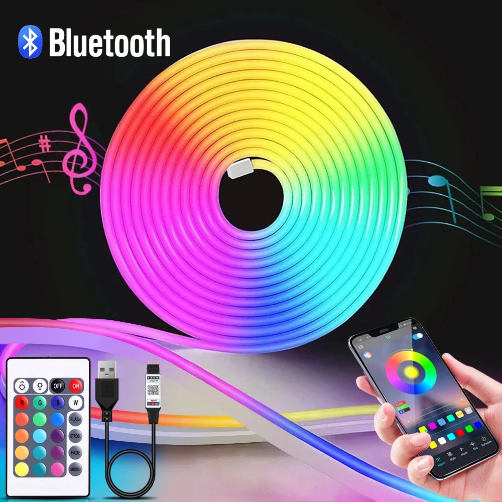 1-5m RGB LED Neon Strip Light  - مراجعة Led Strip Lights وسعره